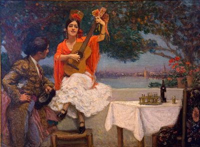 Gypsy and Bullfighter with the Guadalquivir in the Background by Gonzalo Bilbao by Gonzalo Bilbao
